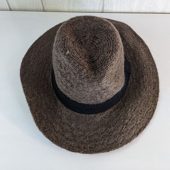Do Everything In Love Wide Brim Boho Hat Ribbon Trim Brown EUC - Picture 4 of 7